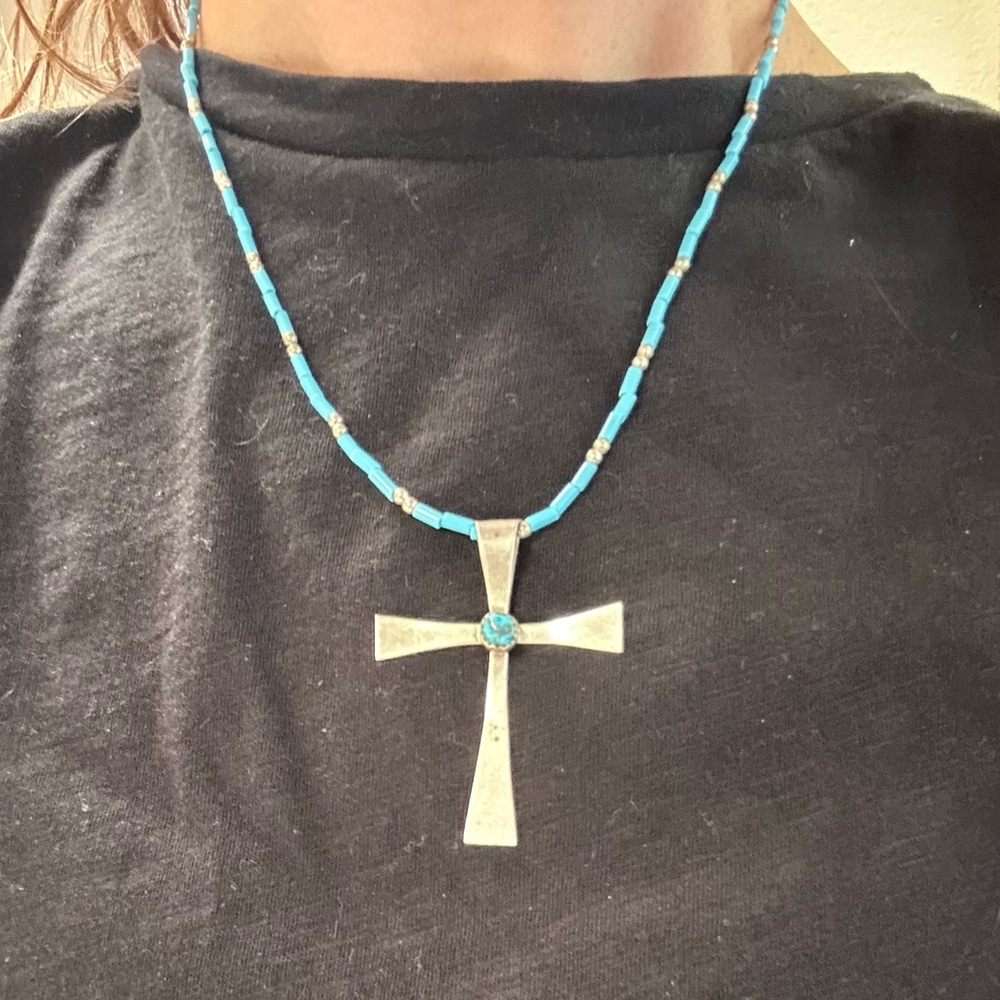 Turquoise Cross Necklace